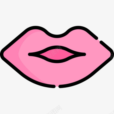 嘴唇情人节60线性颜色图标图标
