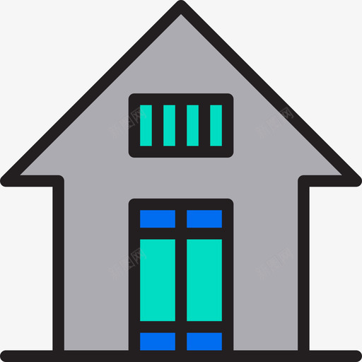 住宅房地产128线性颜色图标svg_新图网 https://ixintu.com 住宅 房地产 线性 颜色