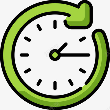 时钟客户服务6线颜色图标图标