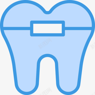 牙套牙科34蓝色图标图标