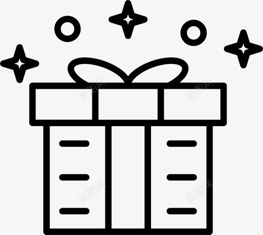 礼品盒星星惊喜图标svg_新图网 https://ixintu.com 圣诞节 惊喜 星星 礼品盒