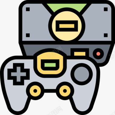 游戏机电子游戏13线性颜色图标图标