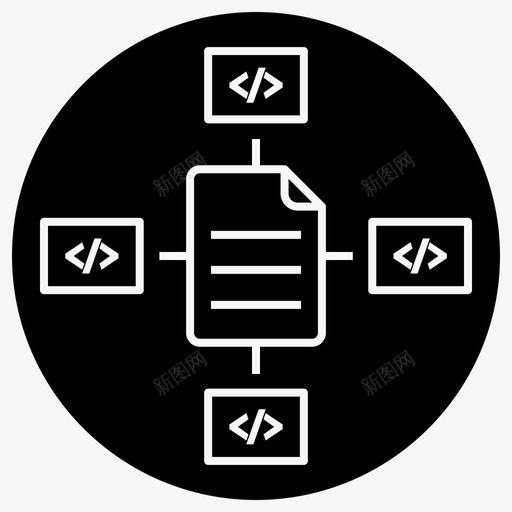 分布式构建编码数据图标svg_新图网 https://ixintu.com 2行 分布式 数据 构建 测试 编码 脚本 软件