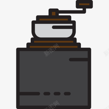 咖啡研磨机咖啡54线性颜色图标图标