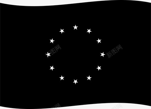 长方形旗帜欧洲欧盟图标图标