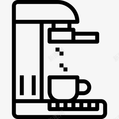 咖啡机电气设备线性图标图标