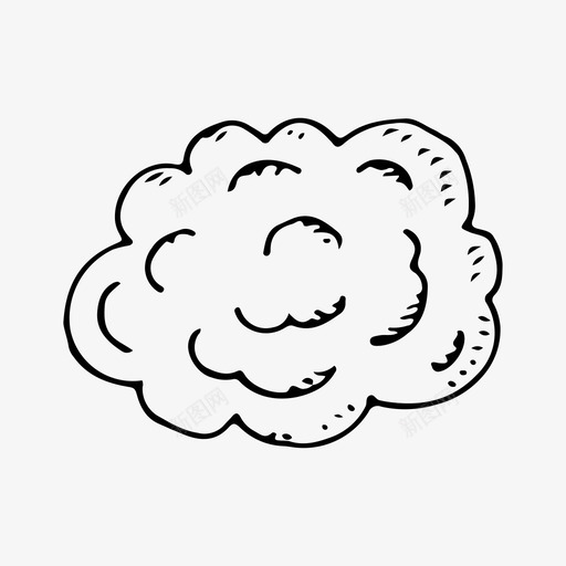 云多云手绘图标svg_新图网 https://ixintu.com 多云 天气 天空 手绘 素描