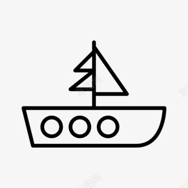 户外帆船轮船图标图标