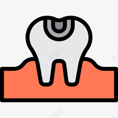 龋齿牙齿35线形颜色图标图标