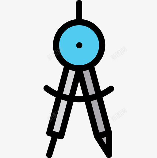 指南针创意工具34线条颜色图标svg_新图网 https://ixintu.com 创意 工具 指南针 线条 颜色