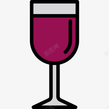 葡萄酒食品和饮料7线性颜色图标图标