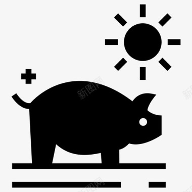 农场猪向量动物农场动物图标图标
