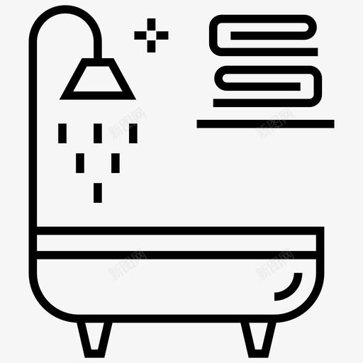 浴缸浴室按摩浴缸图标svg_新图网 https://ixintu.com 图标 室内设计 按摩 浴室 浴缸 盥洗室 线图