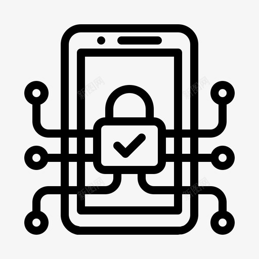 系统保护手机gdpr图标svg_新图网 https://ixintu.com gdpr lineart 保护 保护法 安全 手机 数据 法规 移动 系统 通用