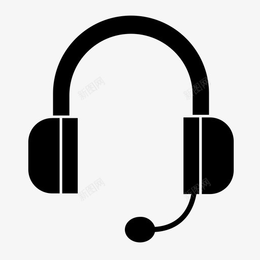 耳机商务通话图标svg_新图网 https://ixintu.com 商务 字形 教育 耳机 通话
