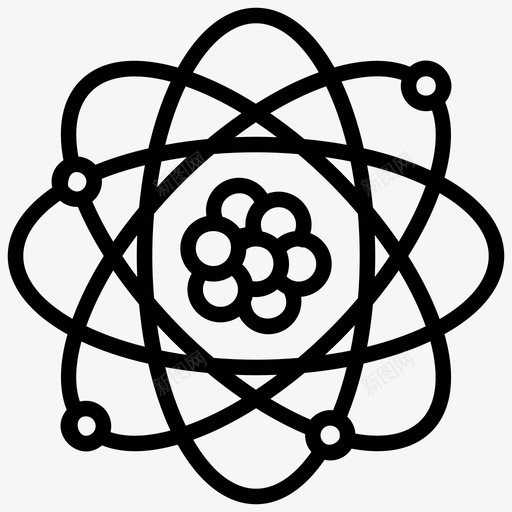 原子核科学符号化学细胞图标svg_新图网 https://ixintu.com 化学细胞 原子核 原子细胞 核相关线向量图标集 科学符号