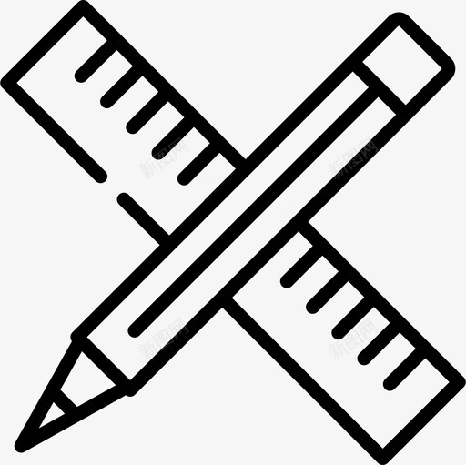 铅笔印刷26线状图标svg_新图网 https://ixintu.com 印刷 线状 铅笔