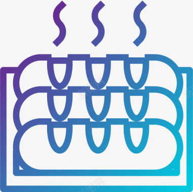 法式面包面包房75梯度图标图标