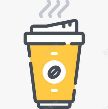 纸杯咖啡店100双色图标图标