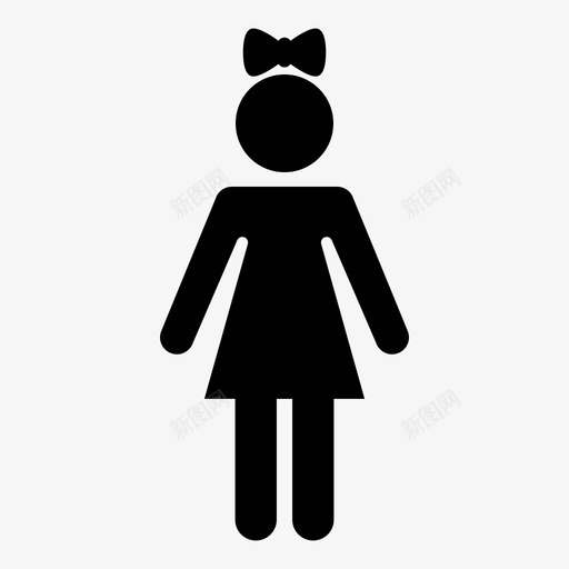 女孩化身孩子图标svg_新图网 https://ixintu.com 化身 女孩 孩子 形图 站着 象形
