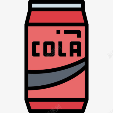 可乐食品饮料3线性颜色图标图标