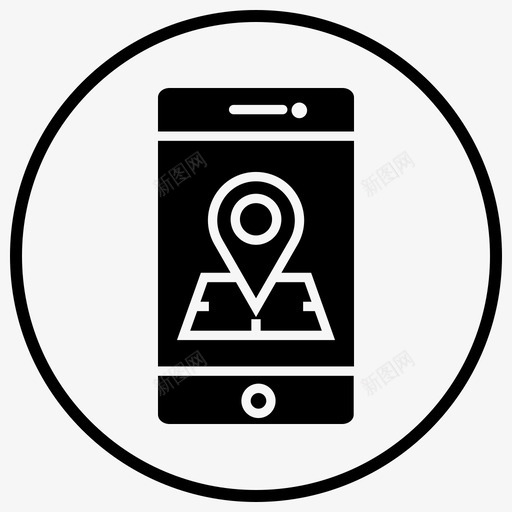 位置指针gps位置标记图标svg_新图网 https://ixintu.com gps 位置 圆圈 地图 填充 手机 指针 智能 标记