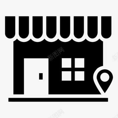 购物商店位置建筑建筑地址图标图标