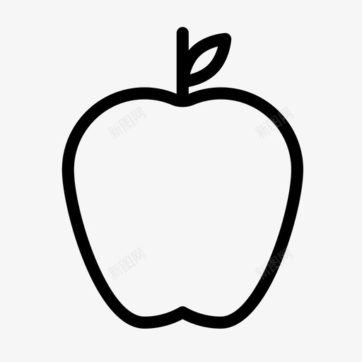 苹果食物水果图标svg_新图网 https://ixintu.com 健康 图标 字形 水果 维生素 苹果 食物