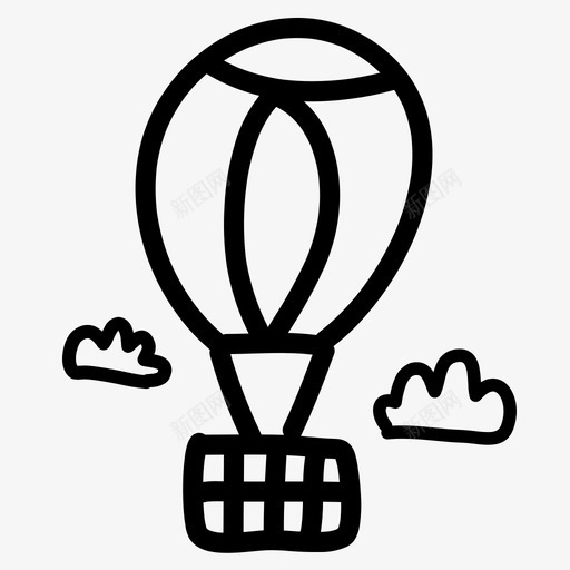 热气球涂鸦飞行图标svg_新图网 https://ixintu.com 手绘 涂鸦 热气球 运输 飞行