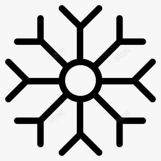 雪花预报温度图标svg_新图网 https://ixintu.com 天气 温度 雪花 预报