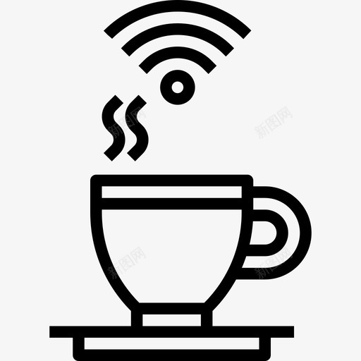 咖啡杯现代都市线性图标svg_新图网 https://ixintu.com 咖啡杯 现代都市 线性