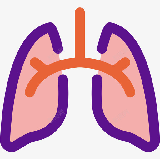 肺解剖学4线性颜色图标svg_新图网 https://ixintu.com 线性 解剖学 颜色