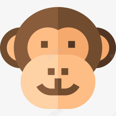 猴子动物48扁平图标图标