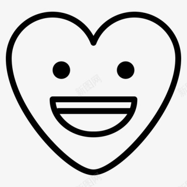 微笑表情符号牙齿表情符号心脏表情符号图标图标