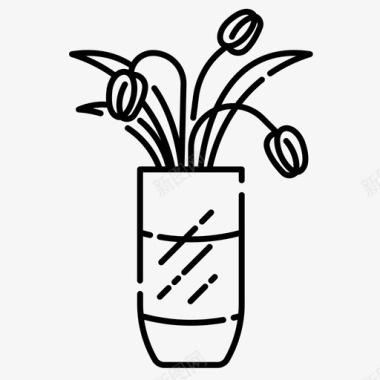 植物花瓶装饰家图标图标