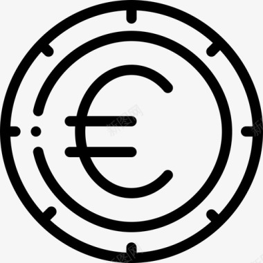 欧元金融104线性图标图标