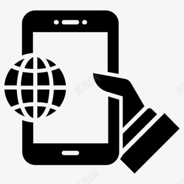 移动互联网应用程序全球通信移动连接图标图标