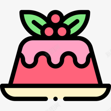 布丁甜点和糖果6线性颜色图标图标