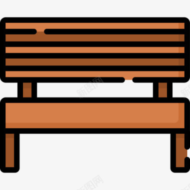 长凳暑假35线性颜色图标图标