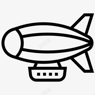 飞艇飞机旅行图标图标