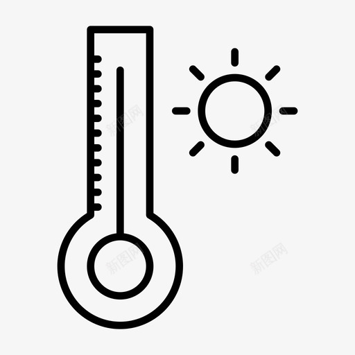 温度计热测量温度图标svg_新图网 https://ixintu.com 天气 教育 测量 温度 温度计热