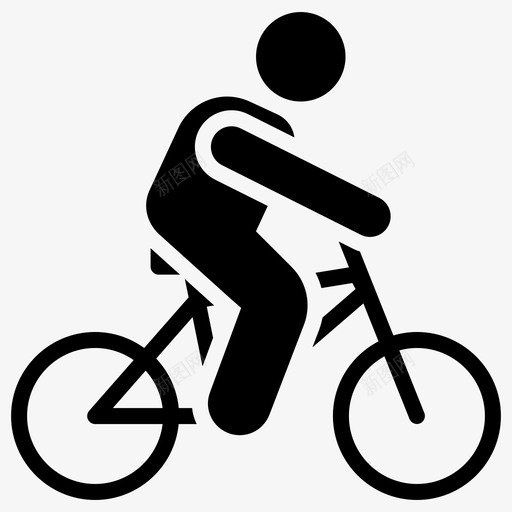 人蹬自行车活动自行车图标svg_新图网 https://ixintu.com 交通工具 人蹬自行车 娱乐活动线矢量图标集 活动 脚踏自行车 自行车