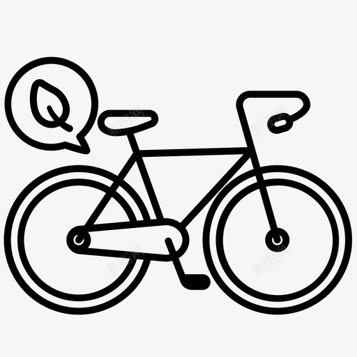 生态自行车树叶交通工具图标svg_新图网 https://ixintu.com 交通工具 树叶 汽车 环保 生态自行车