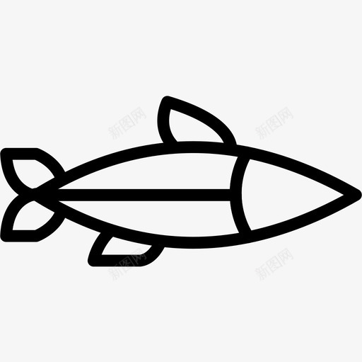 鱼海边直纹图标svg_新图网 https://ixintu.com 海边 直纹 鱼