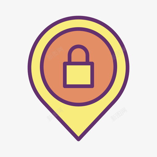 导航锁26线性颜色图标svg_新图网 https://ixintu.com 导航 线性 颜色