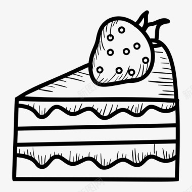 生日蛋糕片面包店项目奶油蛋糕图标图标