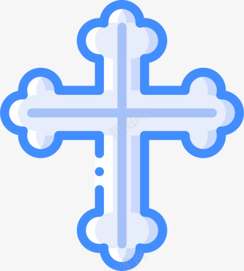 十字架灵性4蓝色图标图标