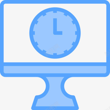 时钟电脑显示屏4蓝色图标图标