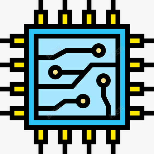 处理器设备40线性颜色图标svg_新图网 https://ixintu.com 处理器 线性颜色 设备40