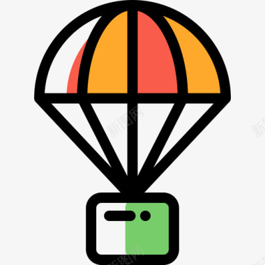 降落伞航空17颜色省略图标图标